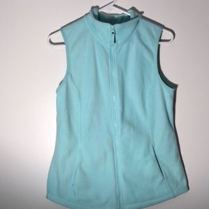 Mint blue zip up vest